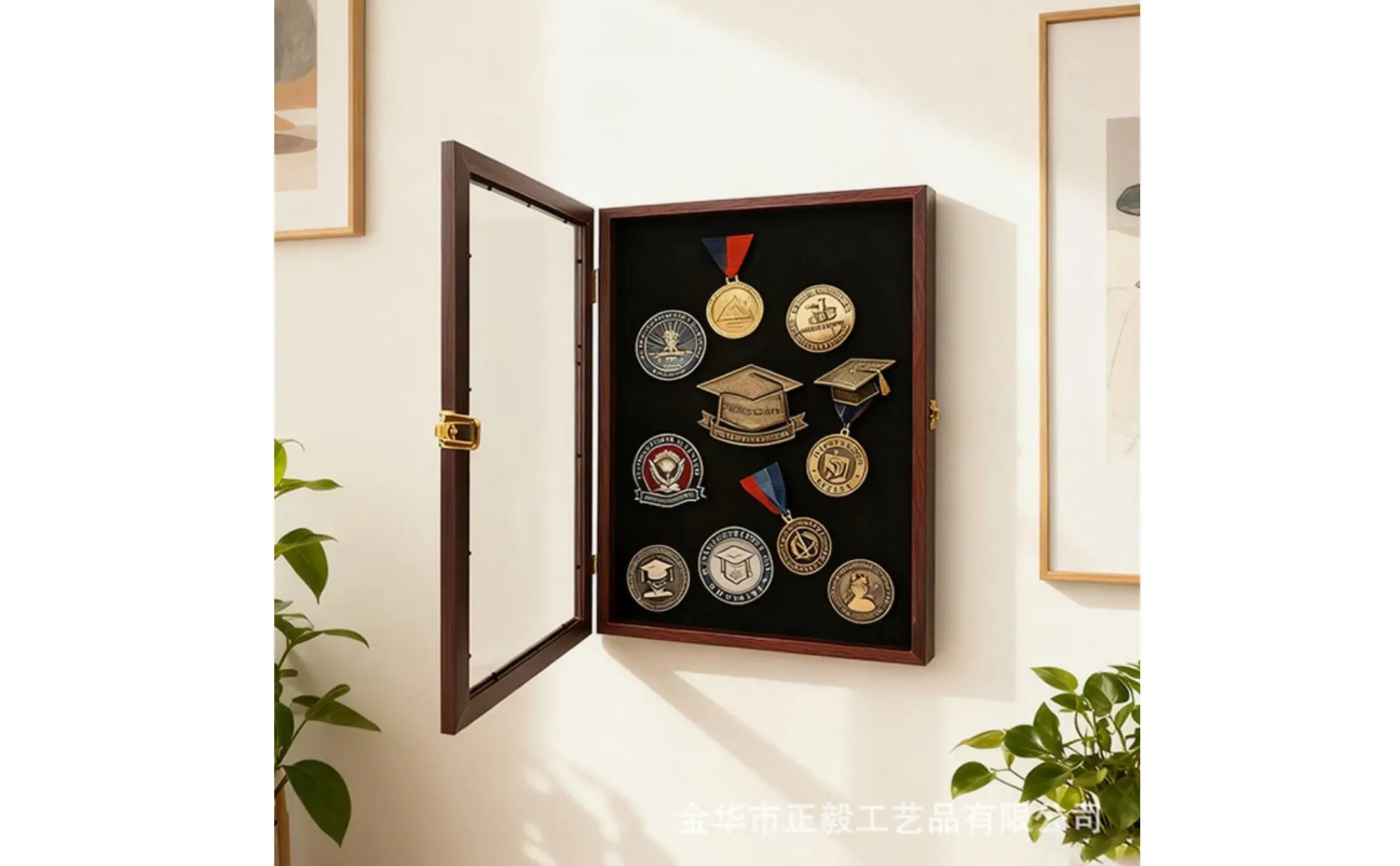 Badge Display Frame Transparent Front Medal Display Frame Badge Collector Box Dustproof Home Decor Dust Protection