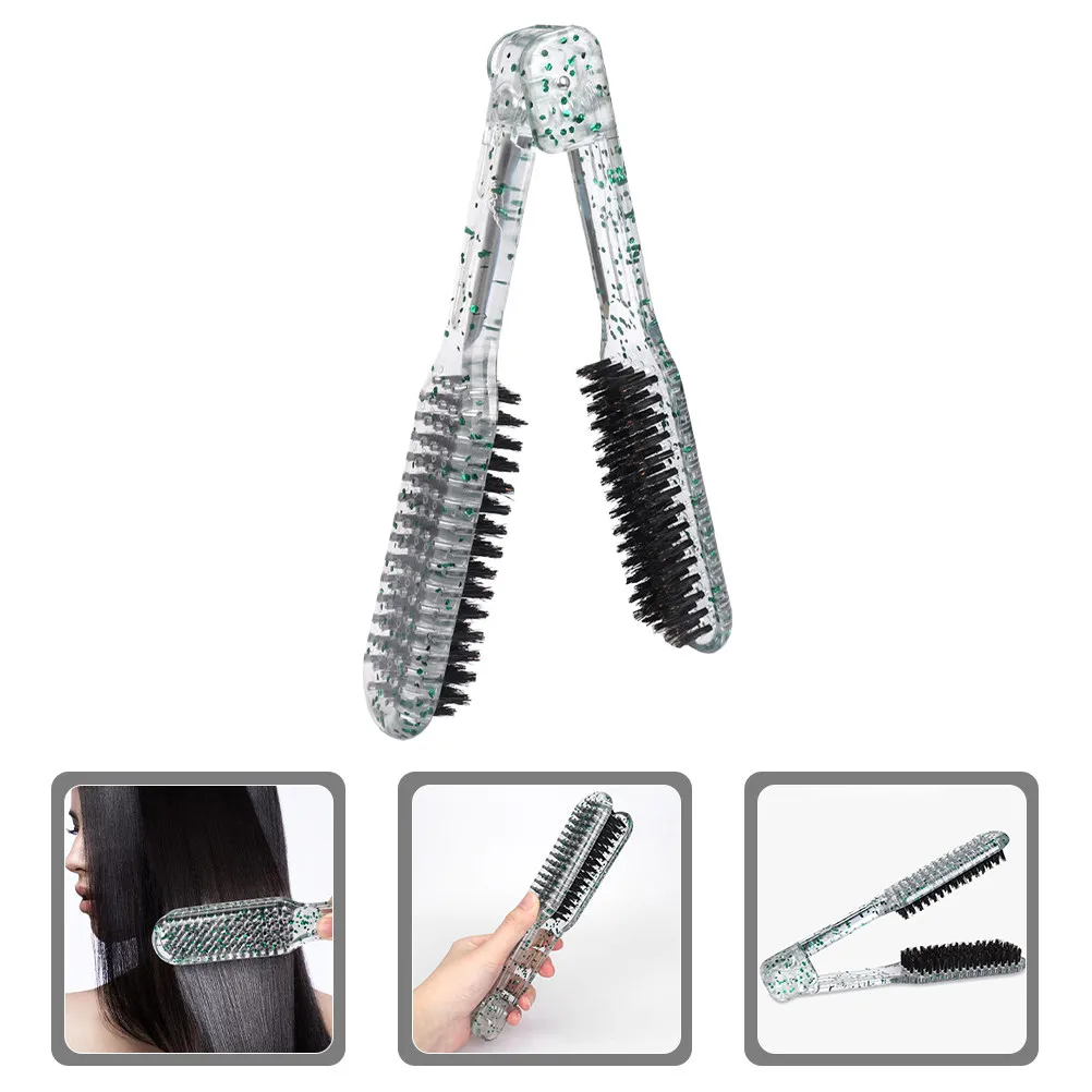 

Sturdy Double Sided Clamp Brush Hair Straightening Comb Straightener Brush for Women Hair Styling Tool Salon Home Use Bristle