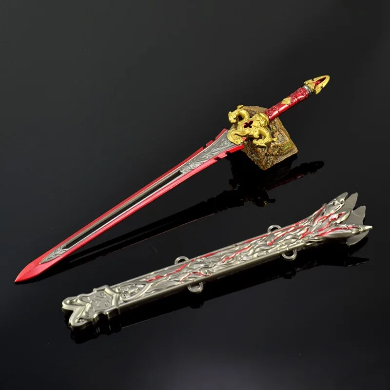 30cm Long Sword Keychain Naraka:Bladepoint Game Periphery Chixiao Sword with Sheath Model Handicraft Collection Toys for Kids