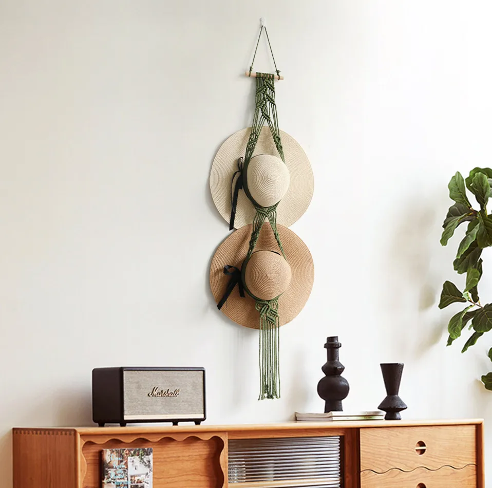 Hats Macrame Tapestry Wall Tapestry Boho Home Decoration Macrame Wall Hanging Home Living Room Bedroom Decors Aesthetic Gift
