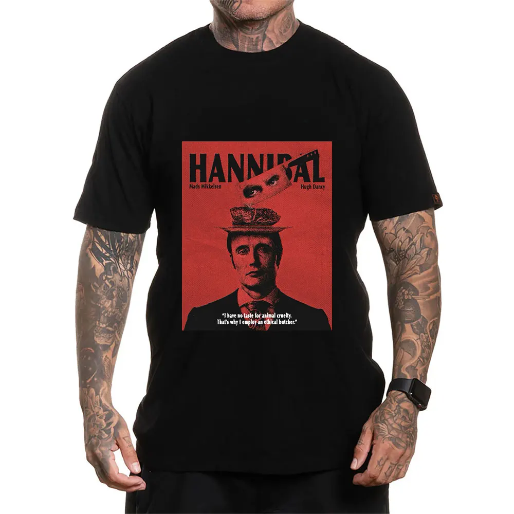 An ethical butcher Retro Horror movie Hannibal Gift t shirt for man  Scary film Hannigram Graphic clothes All size Tops S-6XL