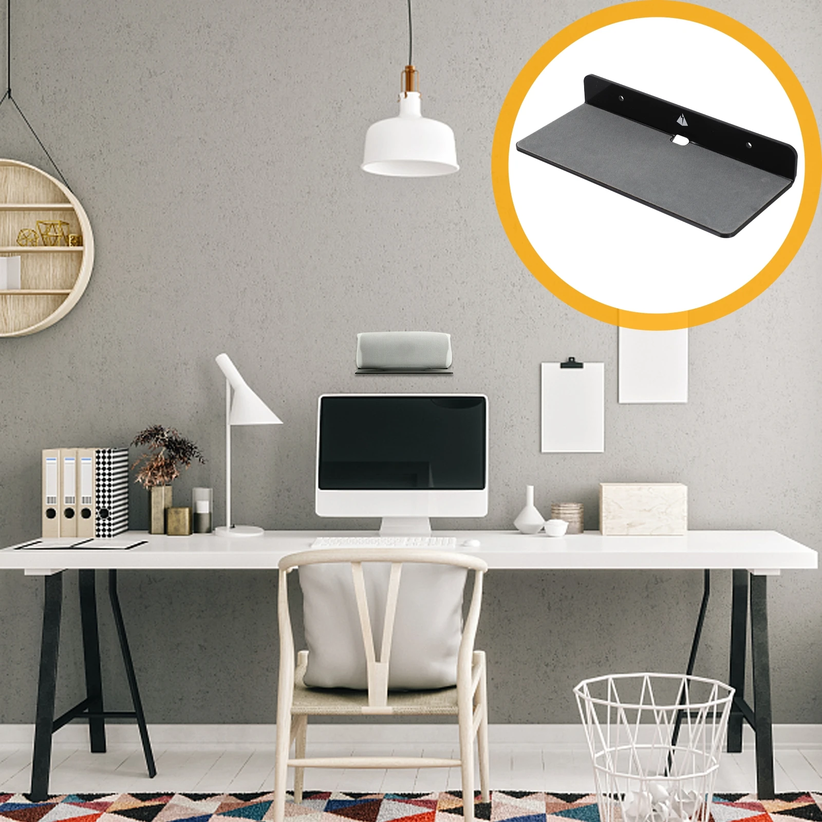 

2Pcs Shelf Speaker St Storage Rack Black Speakers Phone Wall Rack Sundries ganizer Wall Mount Floating Shelf Home DIY