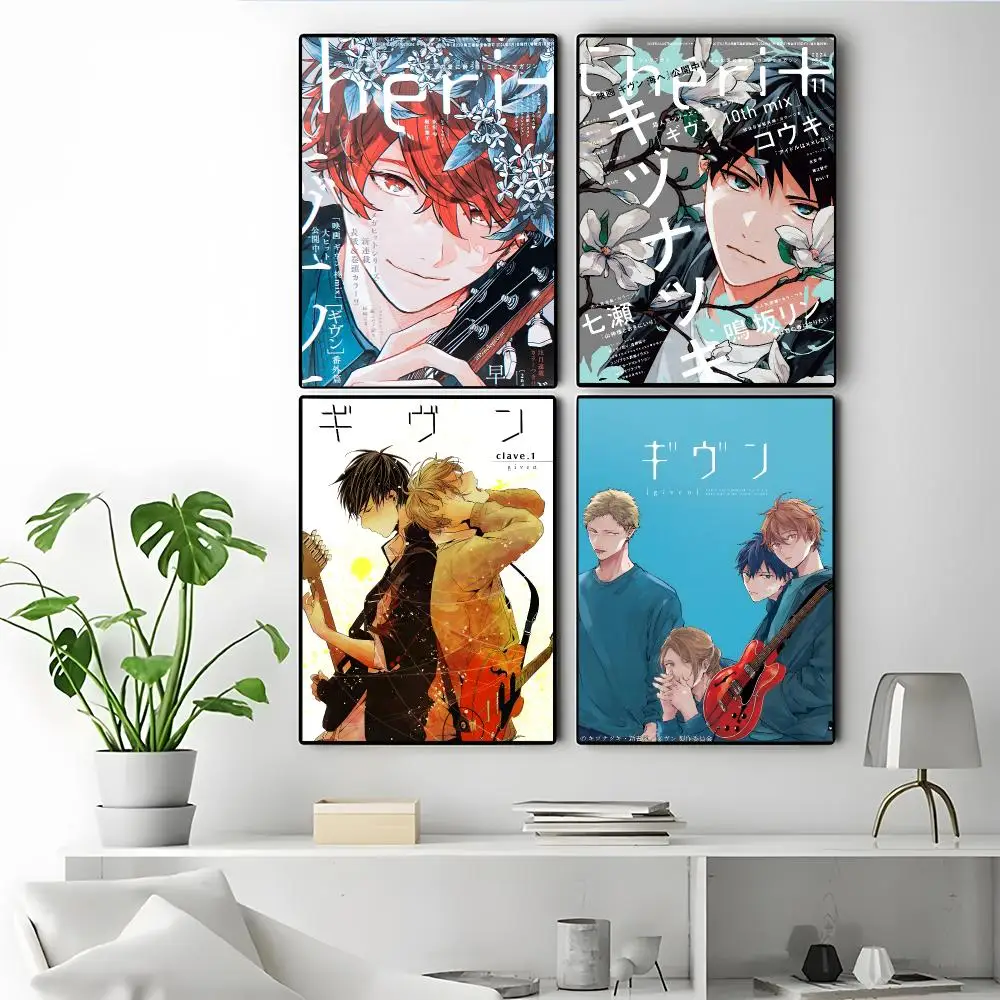 Anime Given Poster Poster Self-adhesive Art Waterproof Paper Sticker Coffee House Bar Room Wall Decor