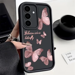 Gold Butterfly TPU Phone Case For Samsung Galaxy S25 S22 S21 S23 FE S20 S24 Ultra FE A35 A15 A25 A55 Note 20 Plus 5G Soft Cover