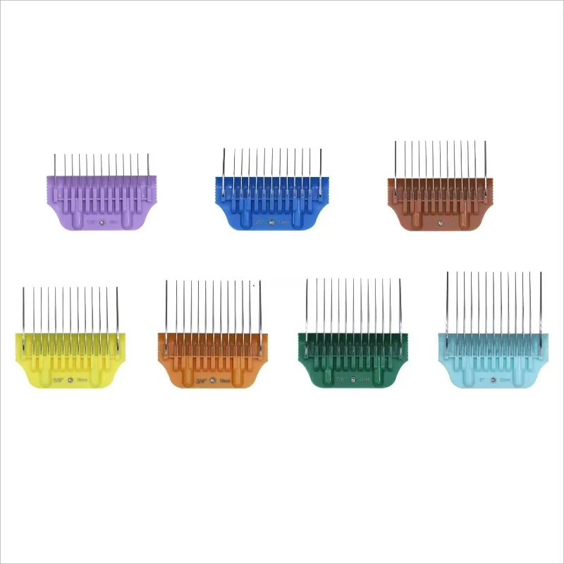 A5 Wide Beauty Stainless Steel Blade Comb Dog Scissor Comb Attachment with Plastic Convenient Pet Wide Metal Comb