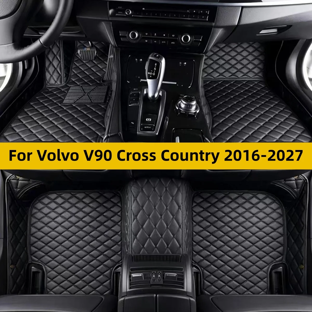 For Volvo V90 Cross Country Car Floor Mats Fit 2016-2027 Auto Custom Leather Foot Pads Front Rear Row Full Set Carpet Matts Rugs