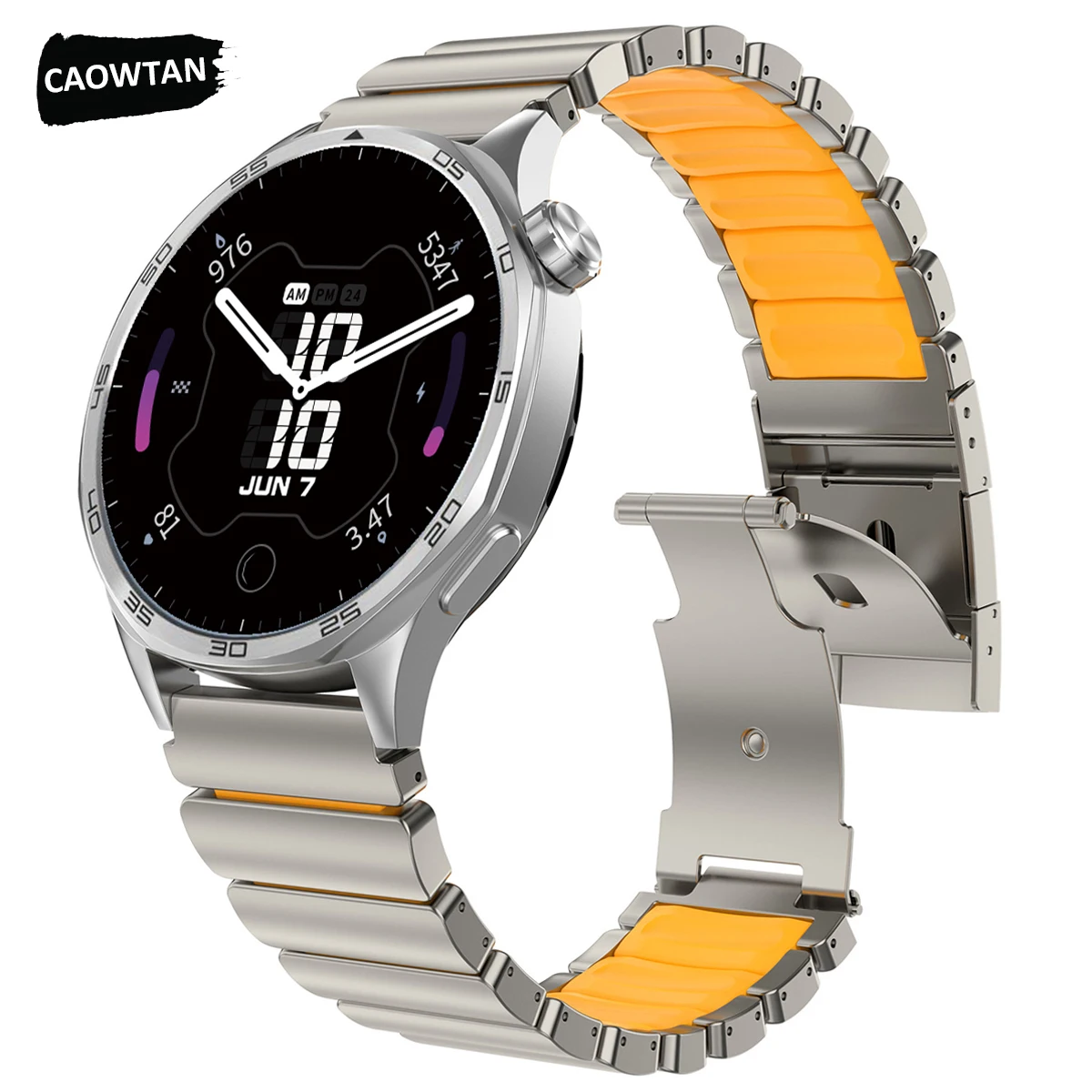 

Титановый металлический ремешок 22 мм для Huawei Watch GT6Pro GT6 GT5/4 46 мм, роскошный резиновый ремешок для Amazfit Watch Balance Active 2
