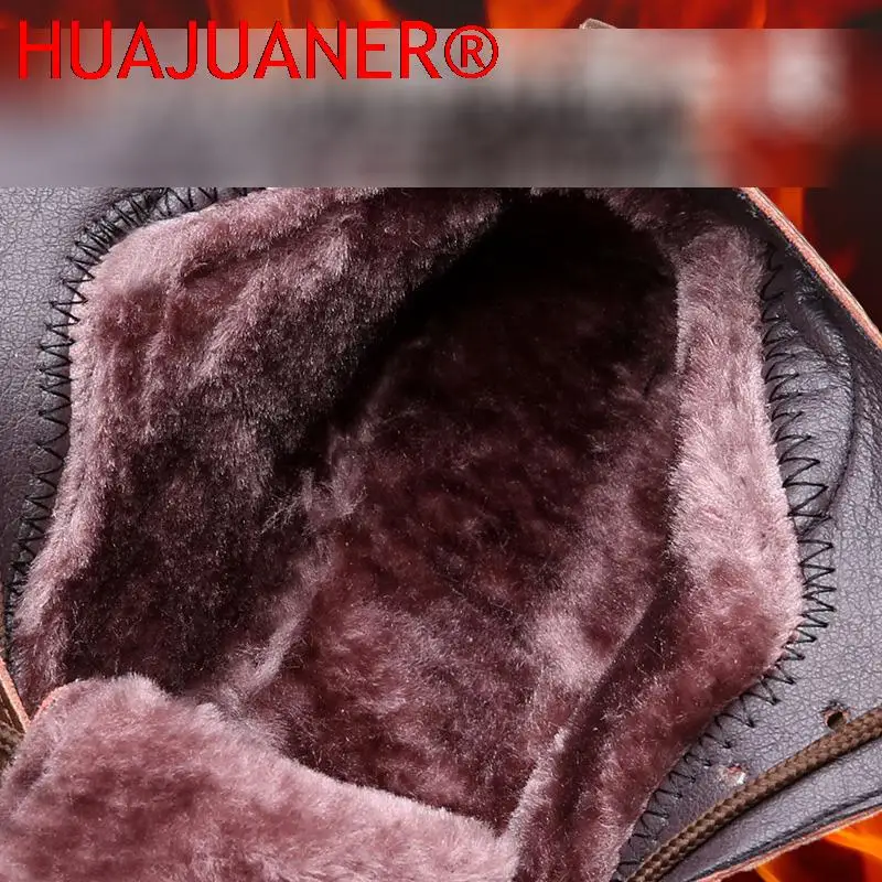 100% Genuine Leather Shoes Men Autumn Winter Boots Warm Plush -30 Degree Cold Winter Mens Ankle Boots Cow Leather Botas image 4