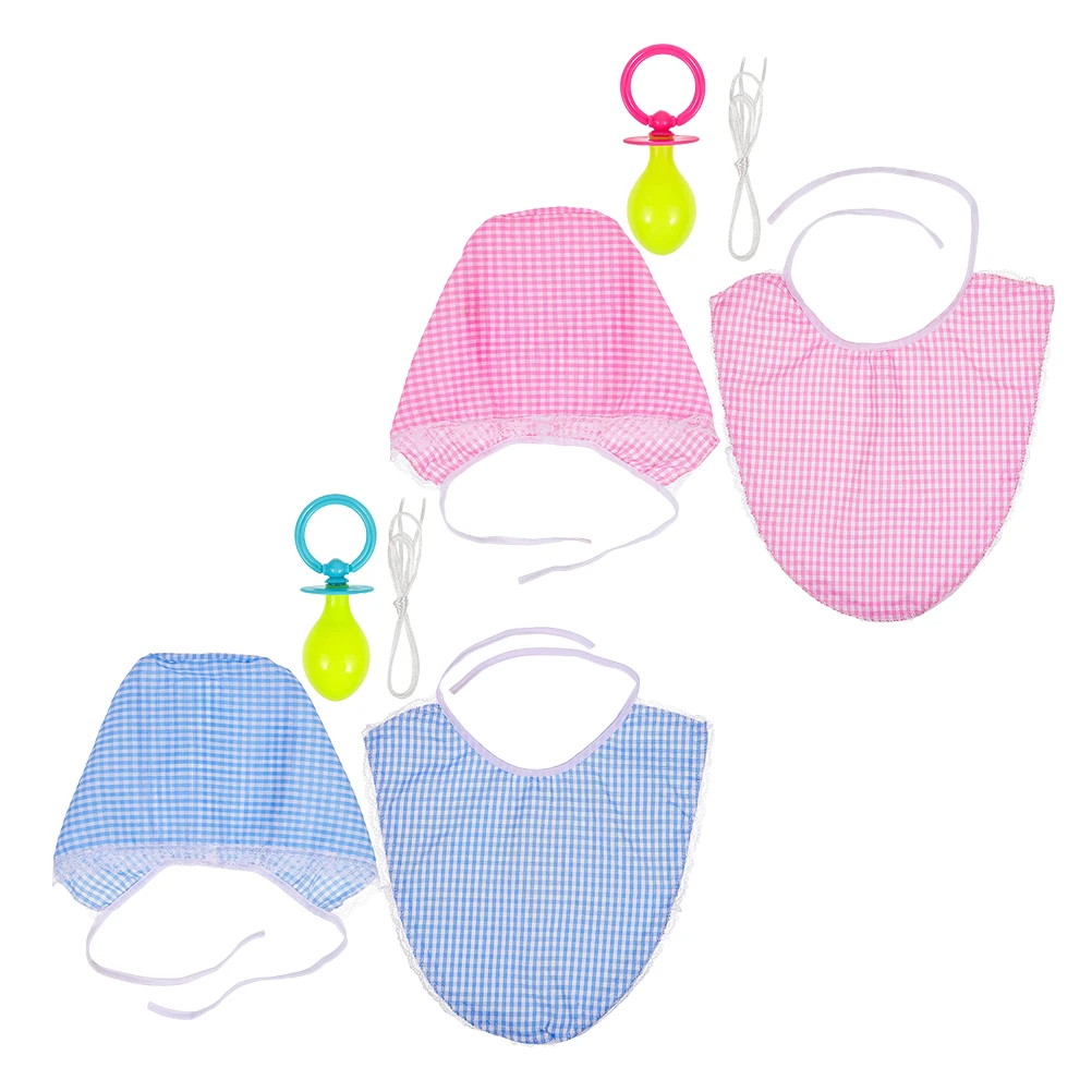 

2 Sets Baby Clothing Costume Bib Pacifier Hat Adult Cosplay Party Supplies Newborn Props Fancy Dress Accessories Practical