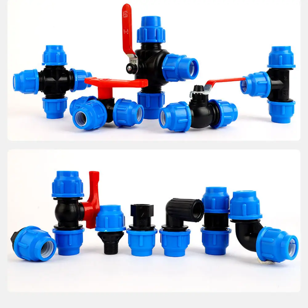 PE Water Pipe Quick Connector Fitting For Dongsheng Irrigation System Tube Coupling Adapter Tee Elbow Ball Valve