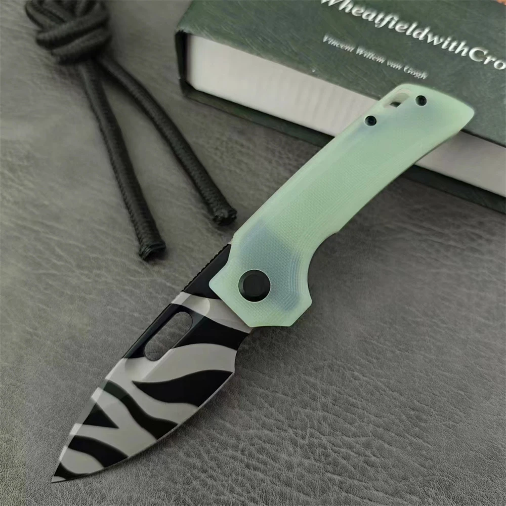 

G10 / Carbon Fiber Mini Folding Pocket Knife D2 Steel Blade Outdoor Camping Knife Self Defense EDC Tactical Rescue Tools