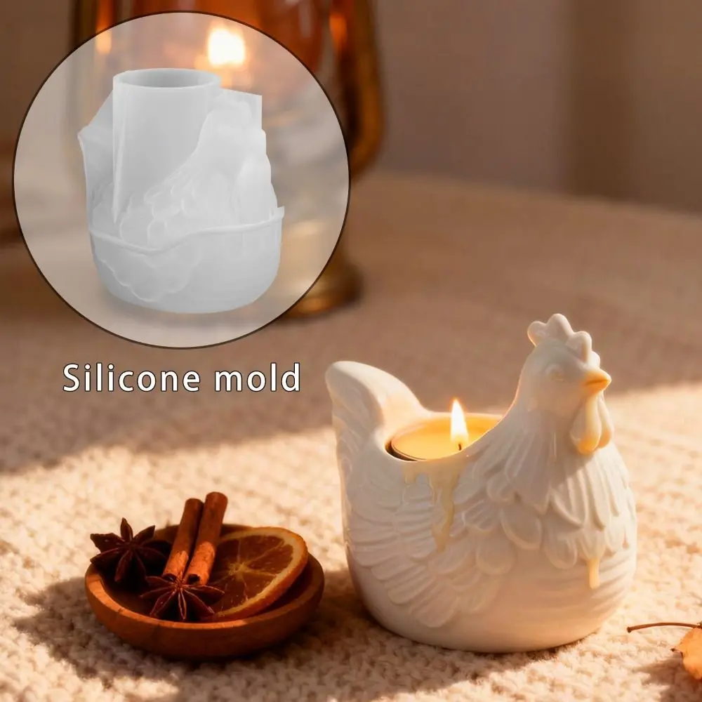 

Новая силиконовая форма для ароматических свечей в виде маленькой курички, 3D-форма для гипса, многоразовая форма для смолы, декор для дома