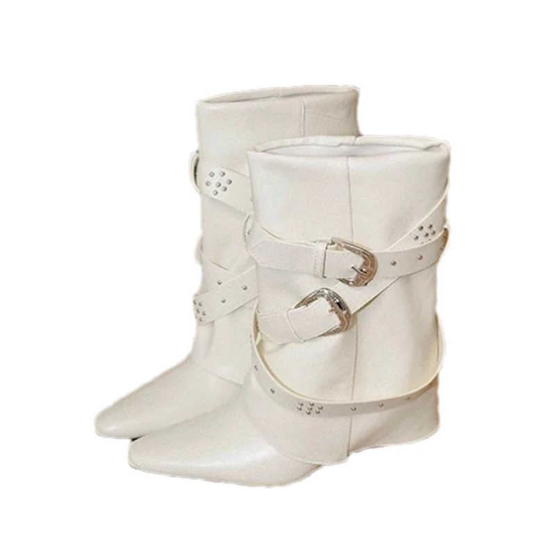 جديد إمرأة أشار تو حذاء من الجلد أحذية مصممين امرأة الشقق تشيلسي الأحذية 2025 الشتاء القوطي أحذية جلدية دراجة نارية الأحذية Mujer