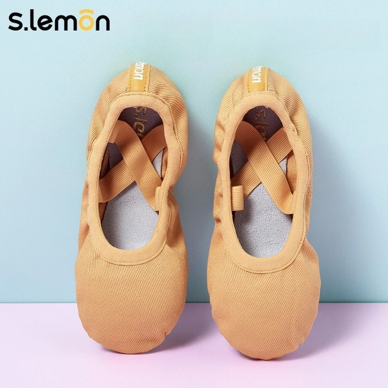 Chaussures de Ballet S.lemon Cat Claw pour garçons, semelle souple, tige en daim de vache, couleur chameau, pour la pratique de la danse et l'entraînement corporel