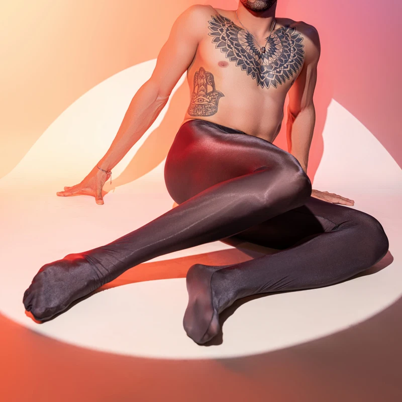 Men Fashion Glossy Pantyhose Ballet Dance Yoga Leggings Pants Training Fitness Workout Sports Trousers Tights Sissy