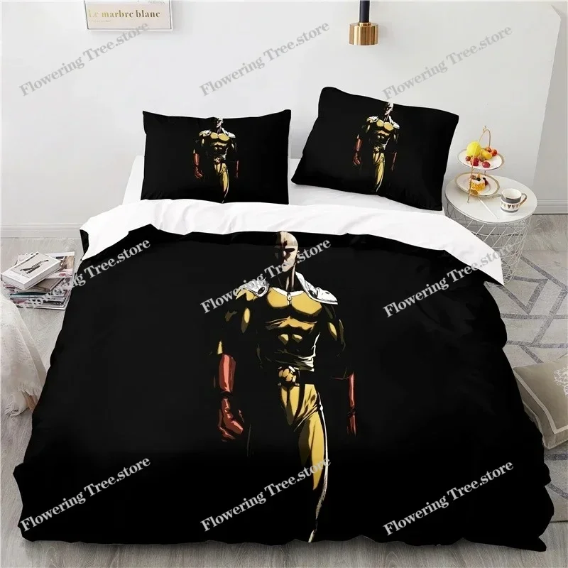 ONE PUNCH-MAN Cartoon Bedding Sets Anime Print Duvet Cover Set with Pillowcase Home Textile Twin Full Queen King Size