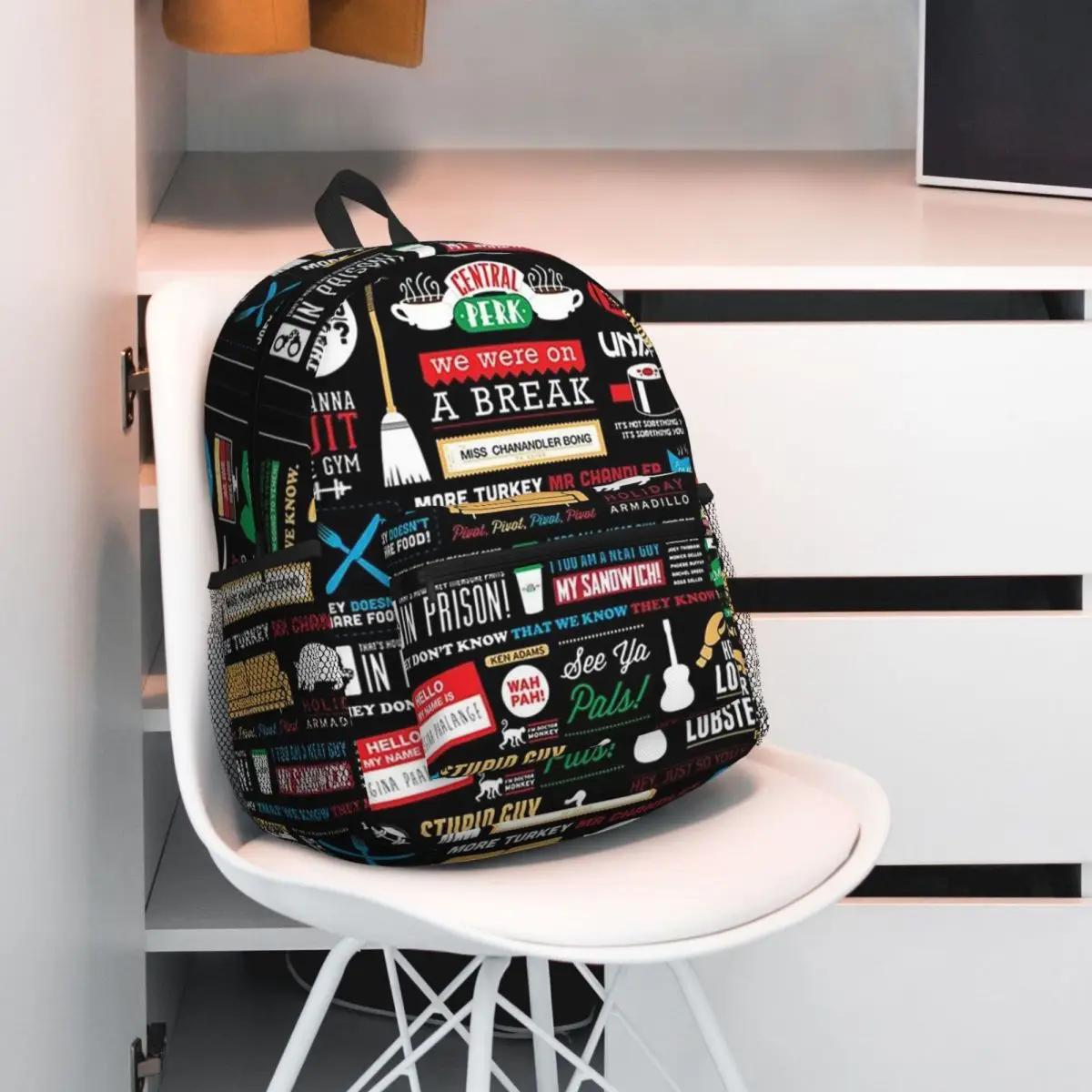 Classic Friends TV Programs Backpack Daypack Large Capacity Children BookBag School Bag Shoulder Bags for Men Women