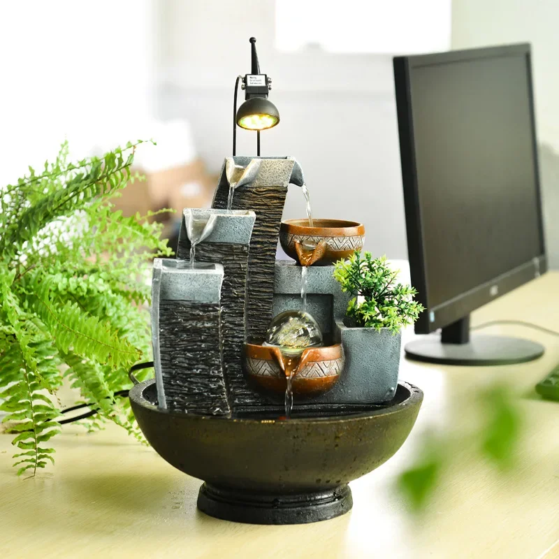 Flowing water fountain ornament circulating fish tank desktop bonsai living room ornament interior decoration