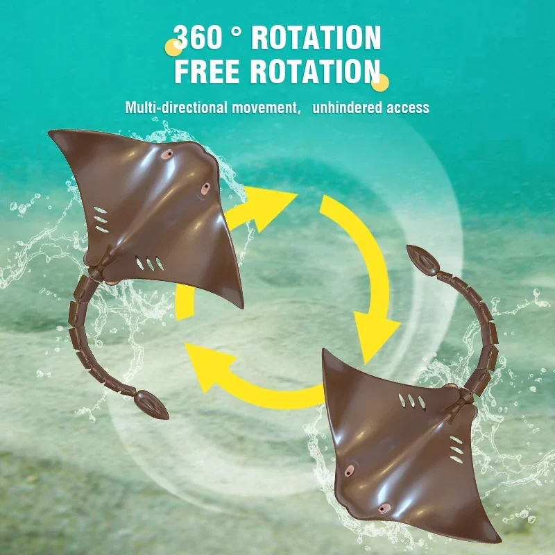 Rc เรือรีโมทคอนโทรล Shark Fish Manta ของเล่น 2.4G สระว่ายน้ํากันน้ําสัตว์ Manta Ray ของเล่นจําลองเด็กของเล่นน้ําสําหรับเด็ก