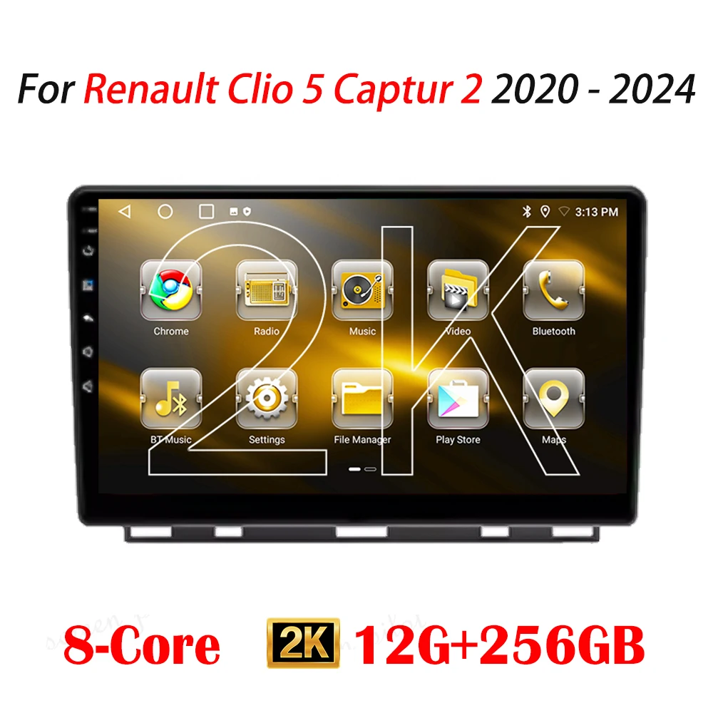 Android 16 Car Radio Stereo Head Unit For Renault Clio 5 Captur 2 2020 - 2024 Multimedia Video Player GPS BT 2K QLED WIFI 4G