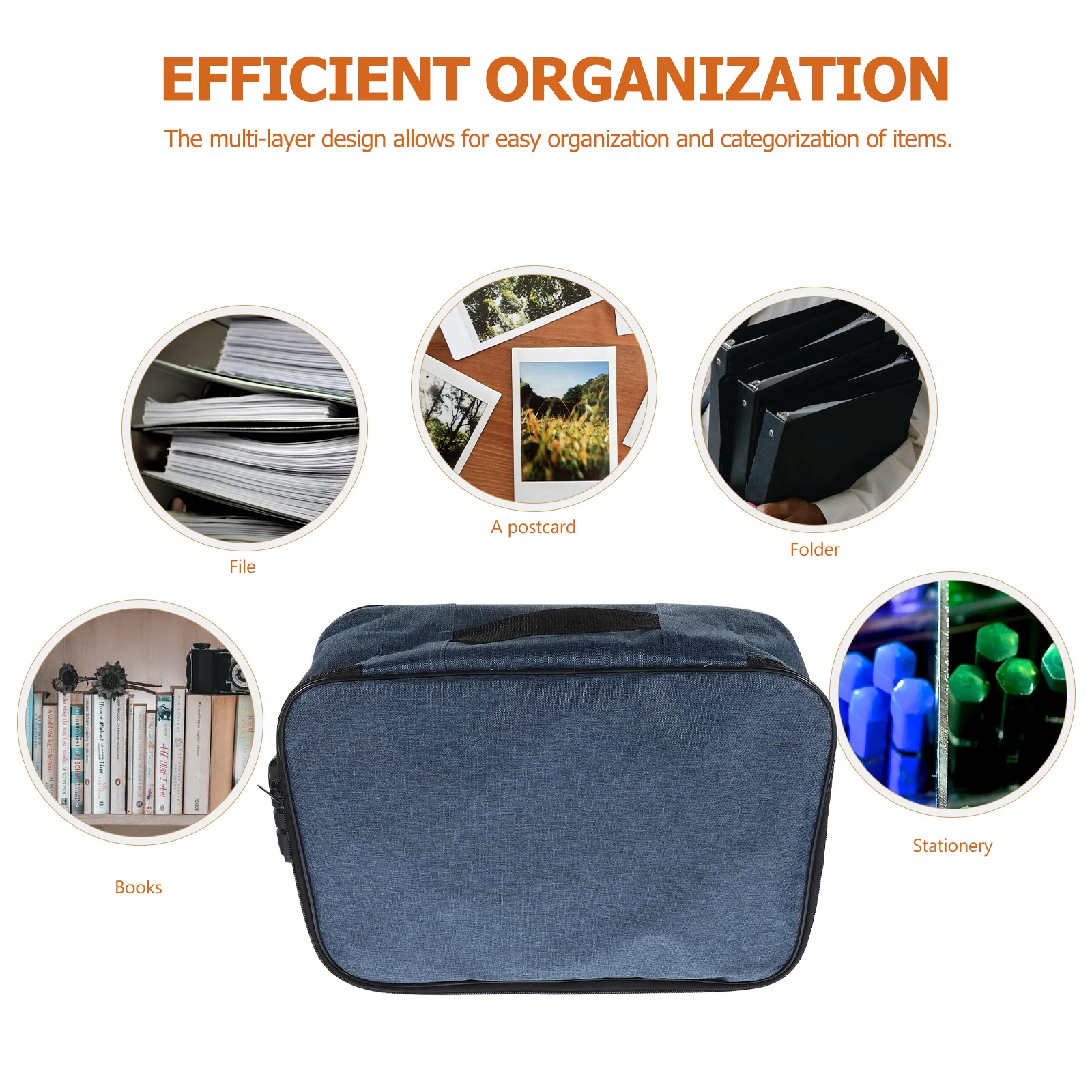 

Document Bag Lockable Organizer Multi Layer Id Storage File Holder Travel Document Organizer Portable Oxford Cloth