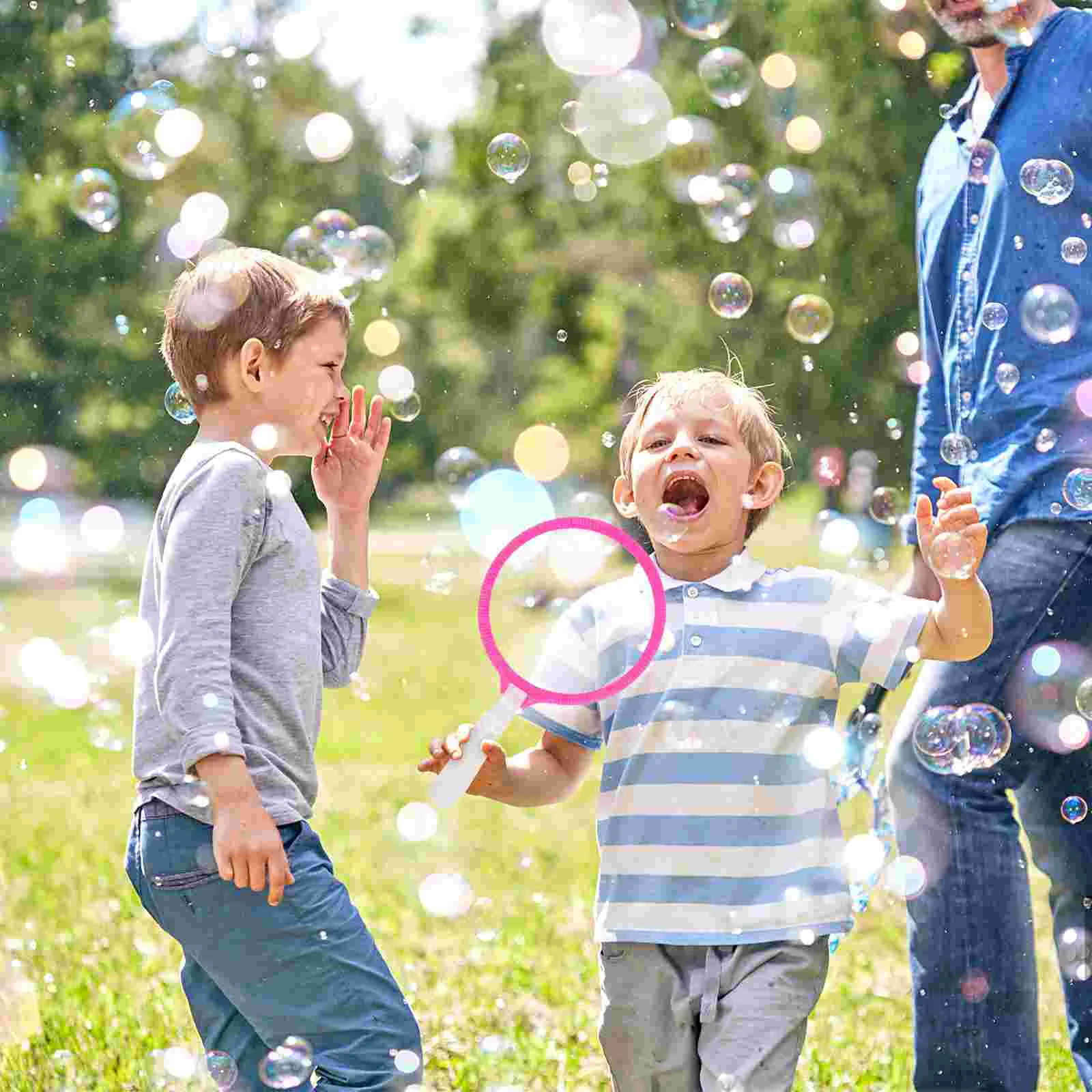 

3 Pcs Bulk Mini Toys Bubble Stick Children’s Blowing Ring Giant Bubbles Wands Kit