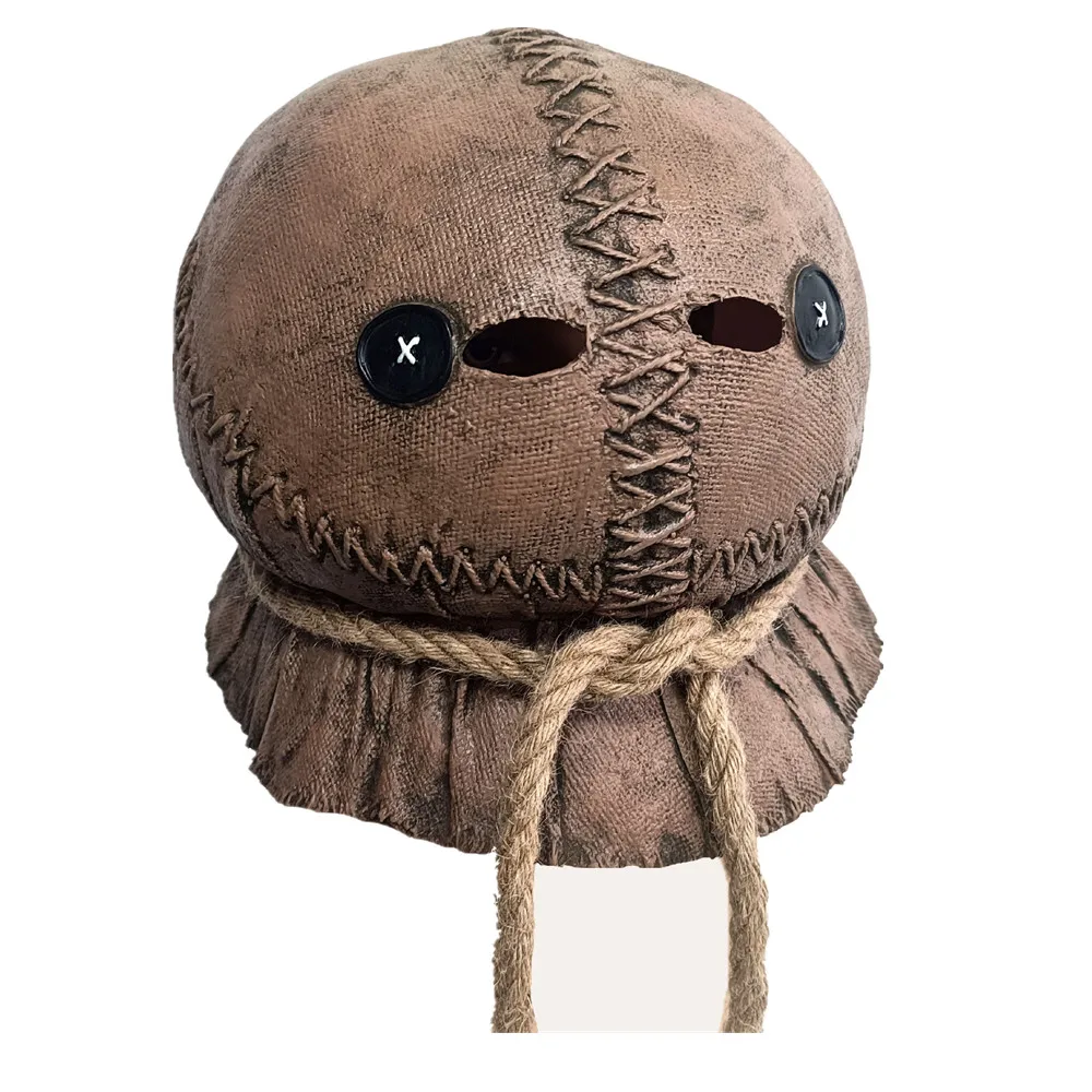Vollkopfmaske aus Latex mit Jute-Textur, Horror-Charakter-Kopfbedeckung für Erwachsene, Halloween-Cosplay-Requisiten – Detail 5