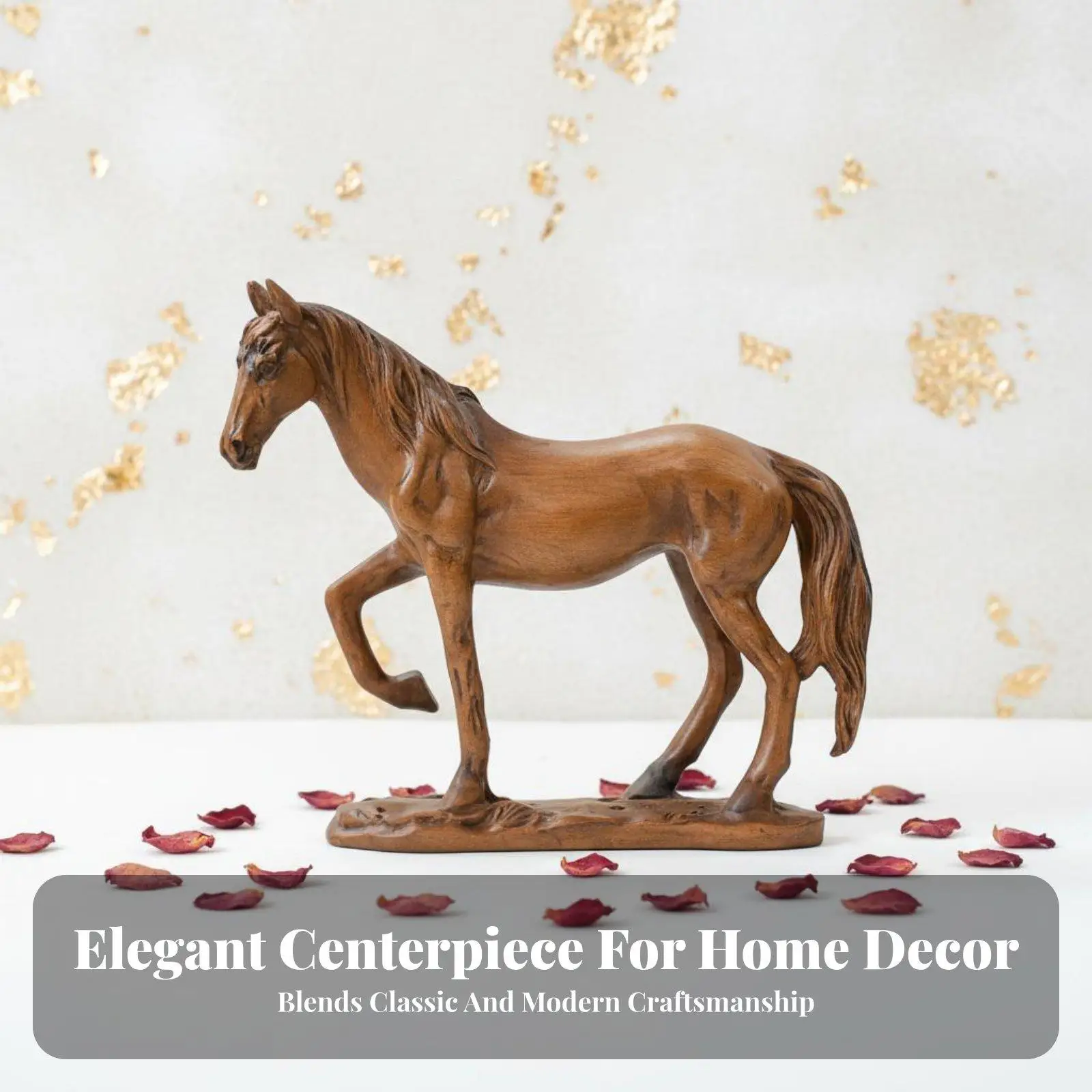Modern Resin Horse Figure on Ball for Home Decor Sculpture Ornament Symbol of Power and Immediate Success
