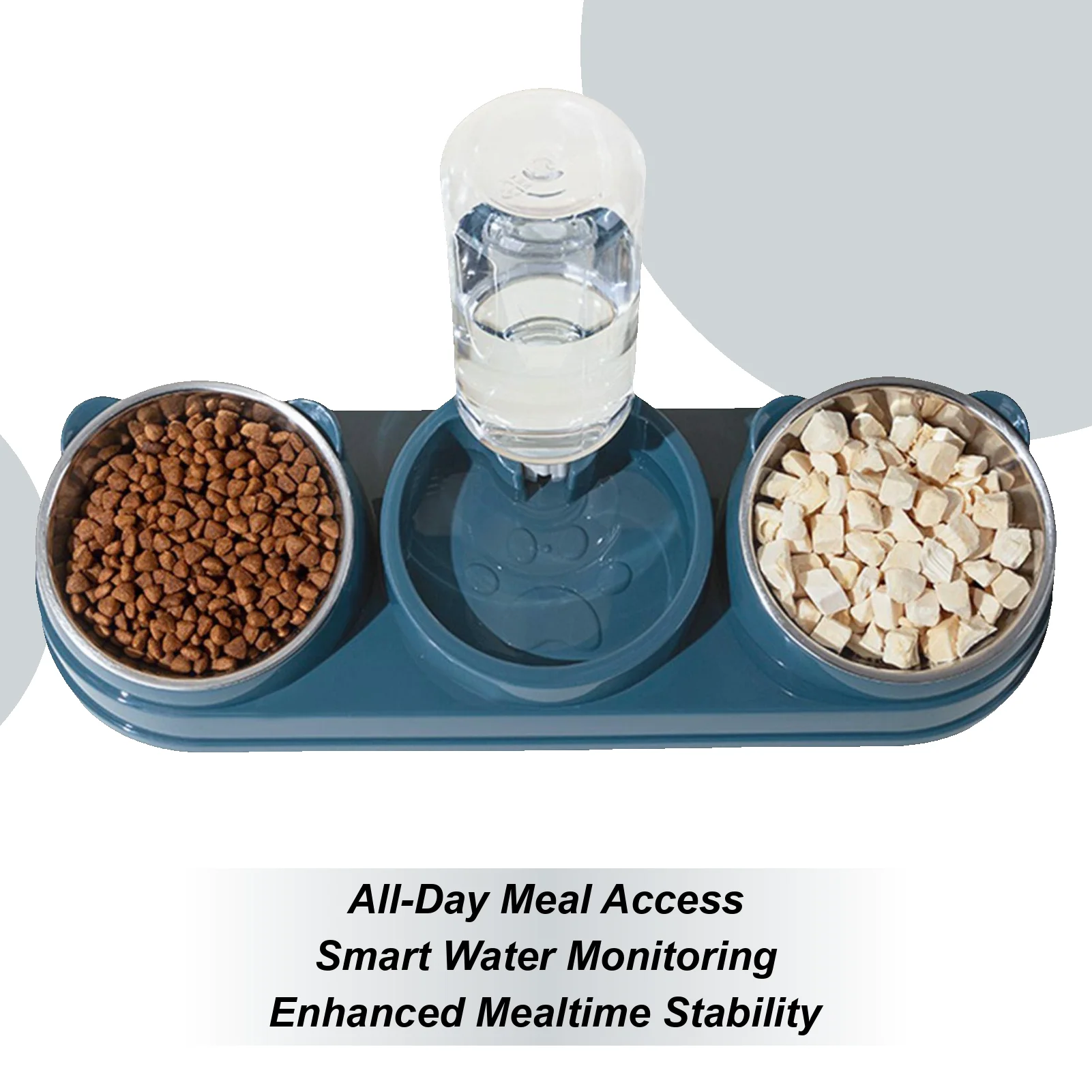 

Поднятая миска для кошек, приподнятая посуда для собак и кошек для еды, наклонная подача из нержавеющей стали, диспенсер для воды для котенка, щенка, кролика, домашнего животного