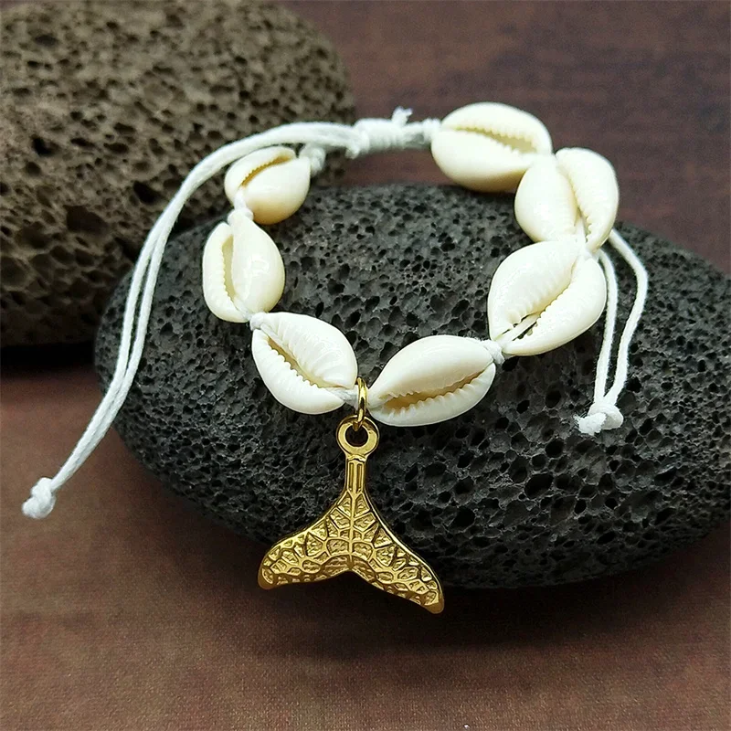 Boho Beach Bohemian Shell Fish Tail Choker For Women Girls Summer Fashion Jewelry Handmade Chained Necklace Bracelets Jewelry