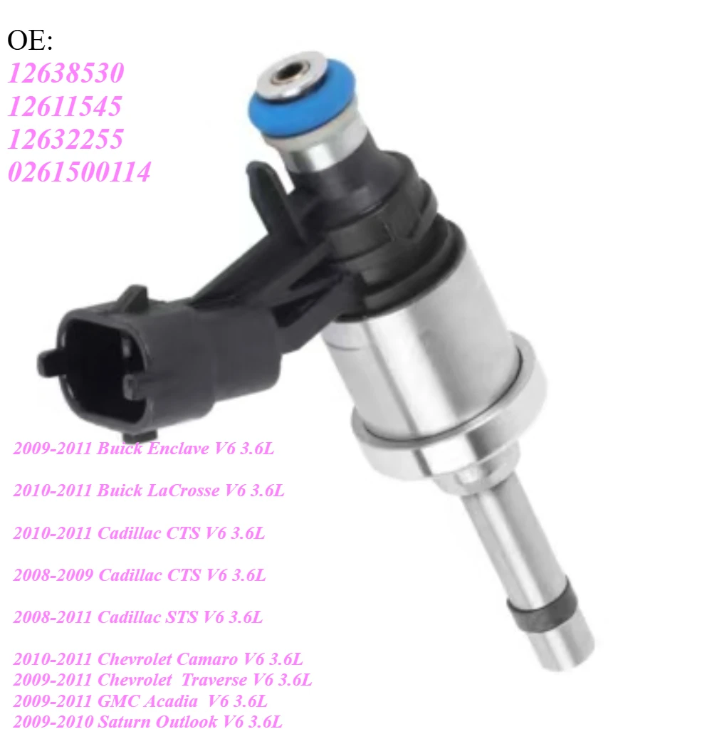 NUEVO 12638530 12611545 12632255 0261500114 217-3445, FJ994 Inyector de Combustible para GM Chevrolet Camaro Traverse GMC Acadia CTS 3.6L