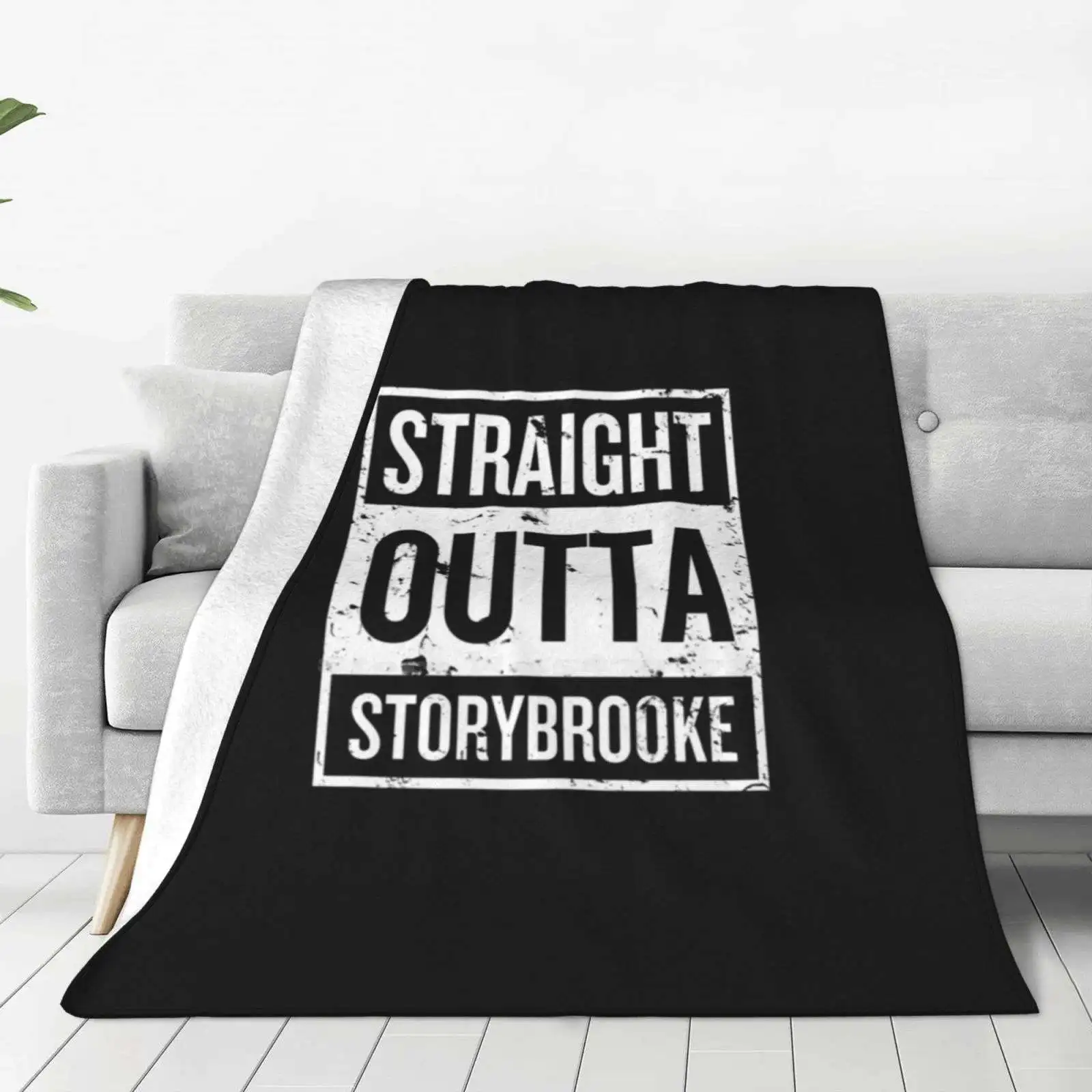 Straight Outta Storybrooke-White Words Creative Design Comfortable Warm Flannel Blanket Once Upon A Time Storybrooke Abc Ouat