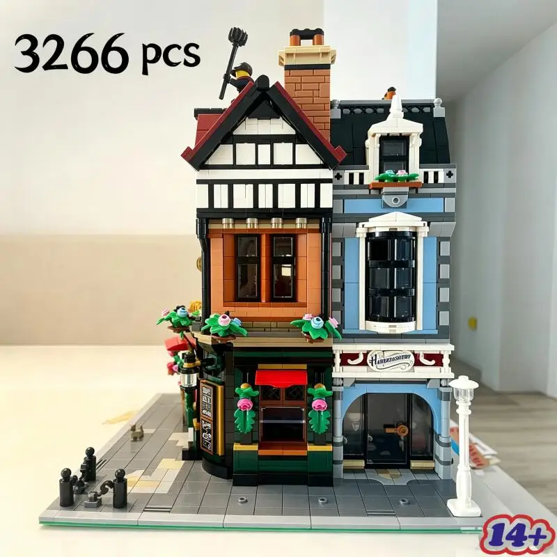 Big Sale Tudor Corner Modular 3266PCS Building Blocks Creative Expert Bricks Street Views Toys Birthday Gifts