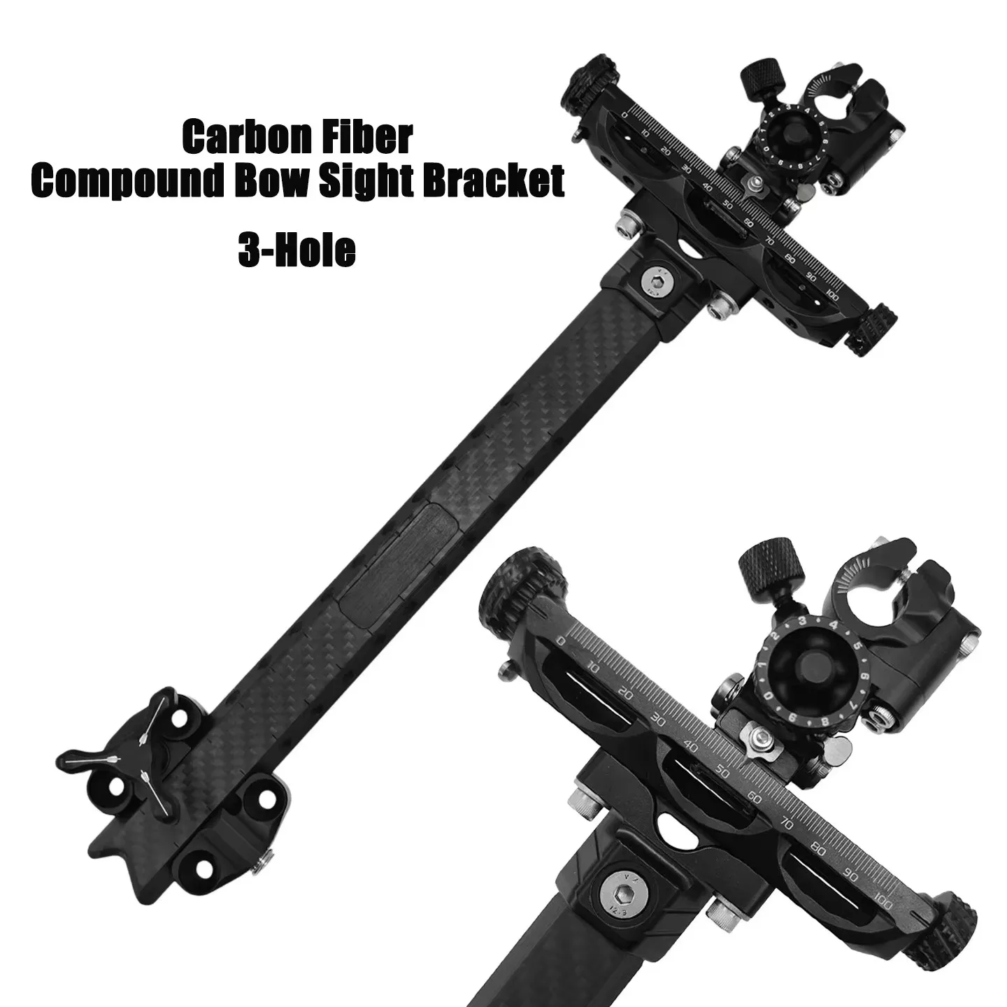 Professional Archery Recurve Bow Sight Carbon Fiber Extension CNC Aluminum Micro-Click Adjustable Competition Target Shooting view 5