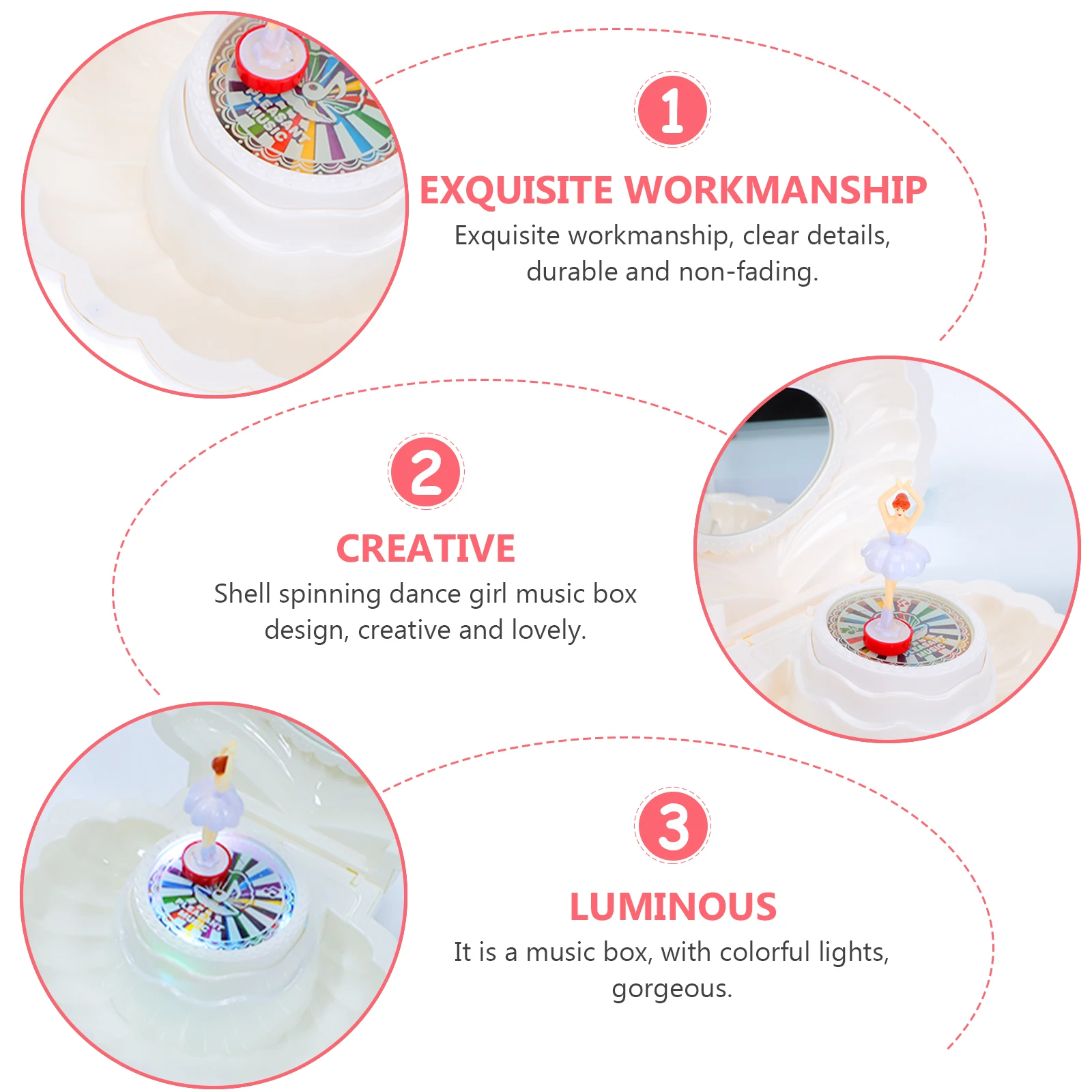 

1Pcs Shell Modeling Musical Box Rotating Music Box Mini Storage Decoration Gift for Girls Birthday Music Play Mini Storage Boxes