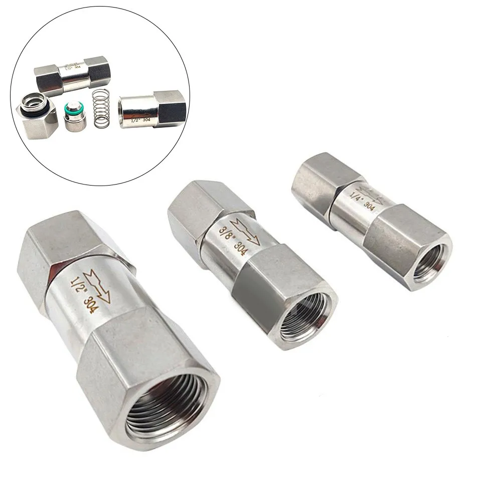 1pc Stainless Steel NPT Check Valve Backflow Prevention Non-Return Check Valve For Measuring Devices