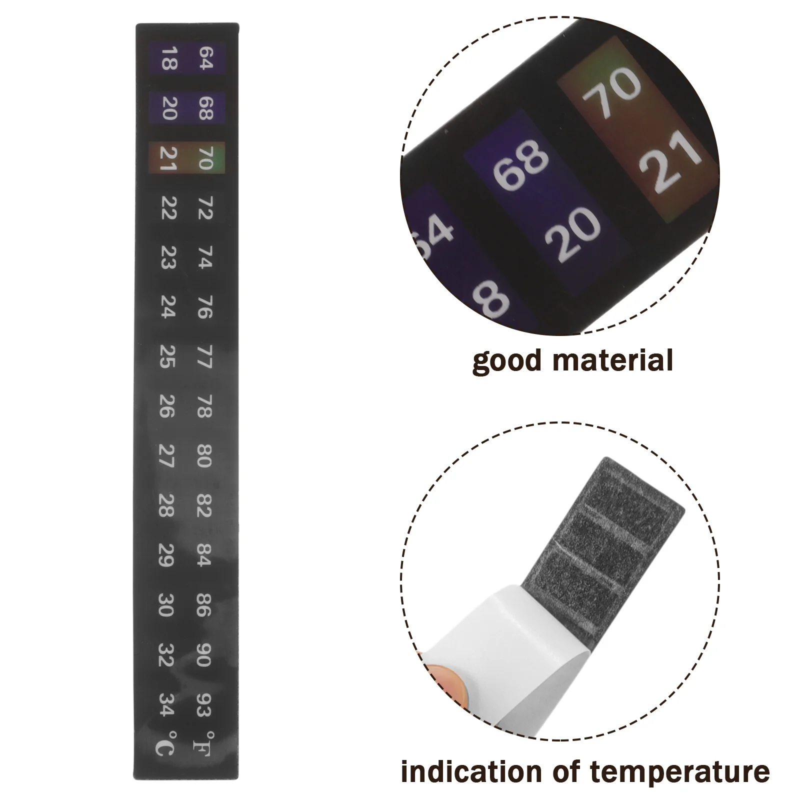 

LCD Thermometer Strip for Fish Tank Aquarium Stick on Temperature Sticker Waterproof Adhesive Strips for Accurate Water