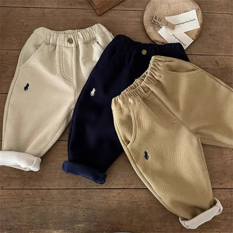 

2-7T autumn winter children kids boys fashion casual velvet thick snow wear warm pants