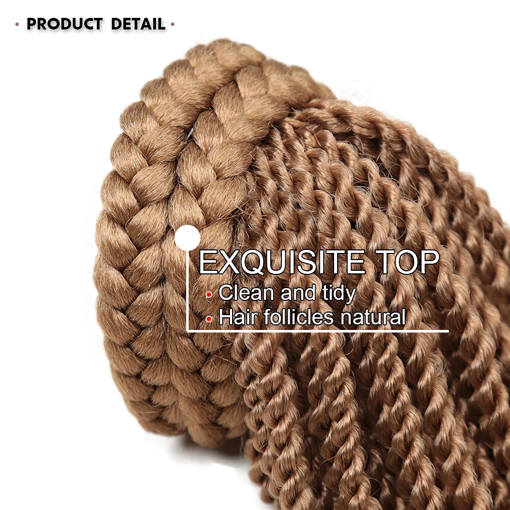 Braided Senegal Ponytail 20\'\'Box Braids Ponytail  Bun Clip-in Afro Natural Ponytail Crochet Braided Hair Extensions for Woman