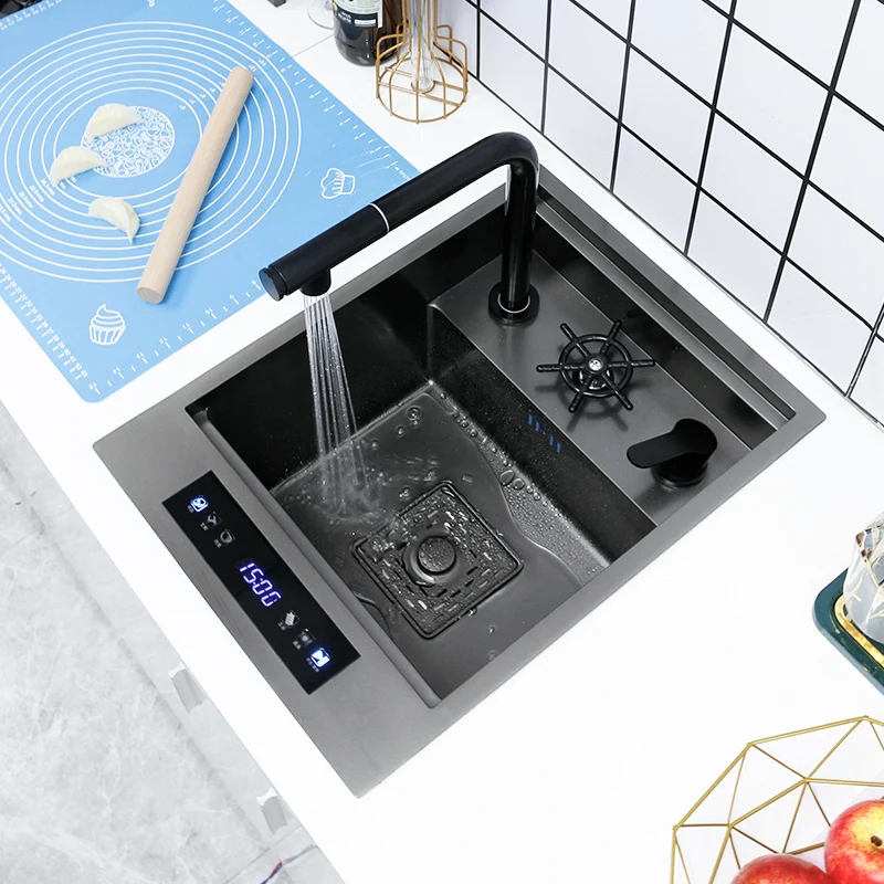 304 Stainless Steel Sink Nano Invisible Vegetable Wash Basin Intelligent Disinfection Function Kitchen Sink