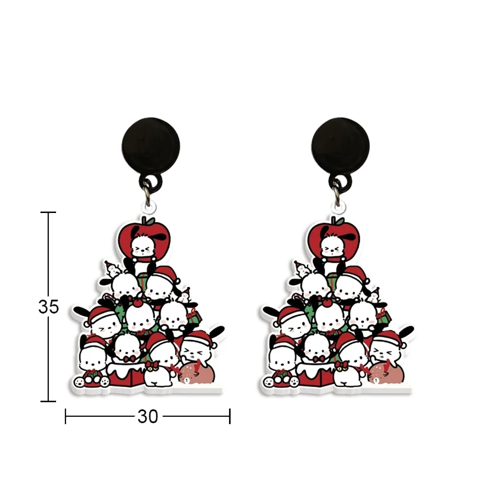 W Hot Sale Acrylic Christmas Cartoon Hellokitty Women Gift Party Drop Stud Earrings Fashion Jewelry Earrings