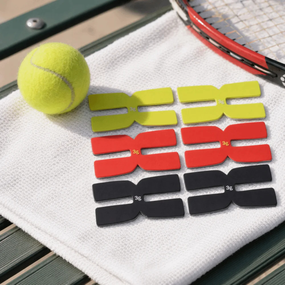 6PCS Silicone Tennis Racket Weight Strips Self Adhesive Racket Head Accessory Tennis Racquet Tapes H Shape Racket Balance Strips