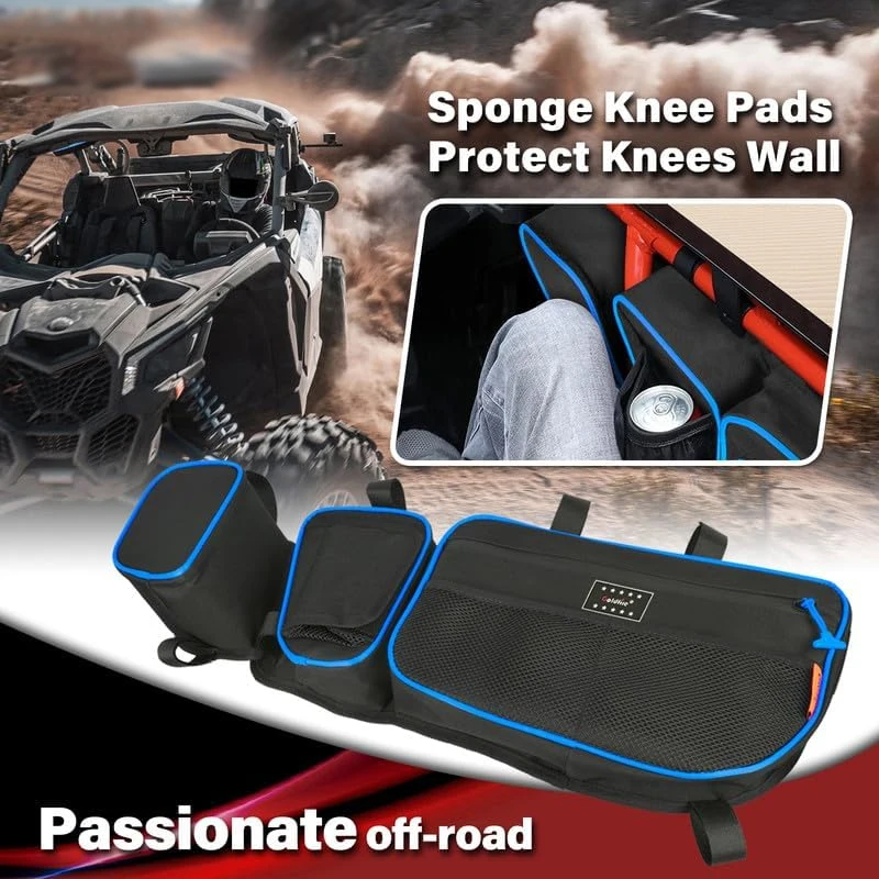 UTV Front Upper Door Bags Car Organizer For Can Am Maverick X3 XDS Canam Max R 4x4 Turbo R with Removable Knee Pad image 2