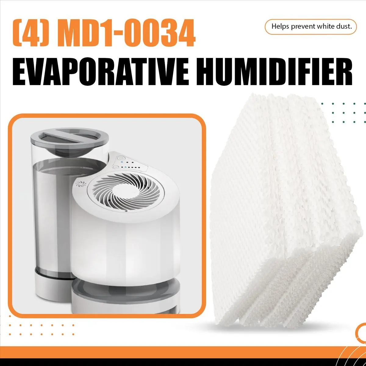 newyear828 Replacement Filters Compatible for MD1-0034 Evaporative Humidifier Accessories Model Evap40, Evap2, EV100, EV200