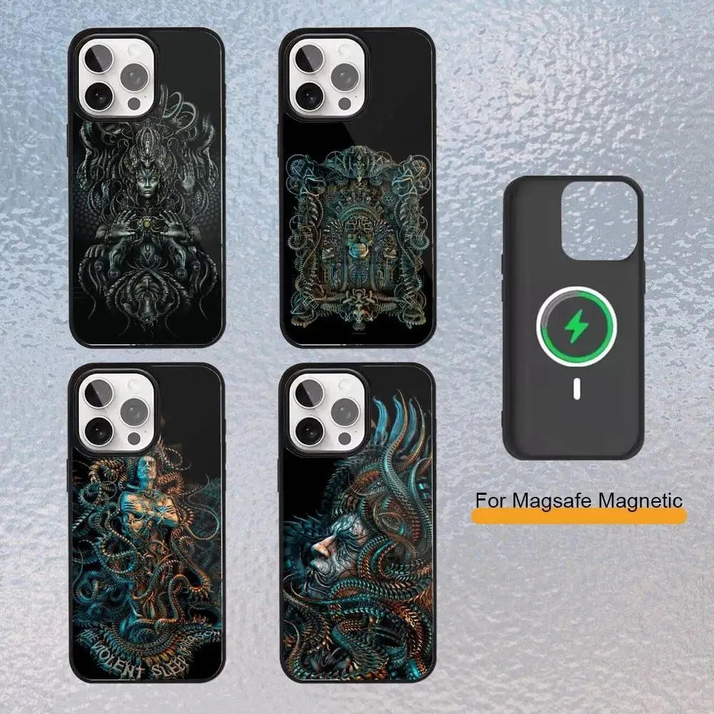 

M-Meshuggah Phone Case for iPhone 17,16,15,14,13,12,11 Plus,Pro Max Magnetic Wireless Charging Cover