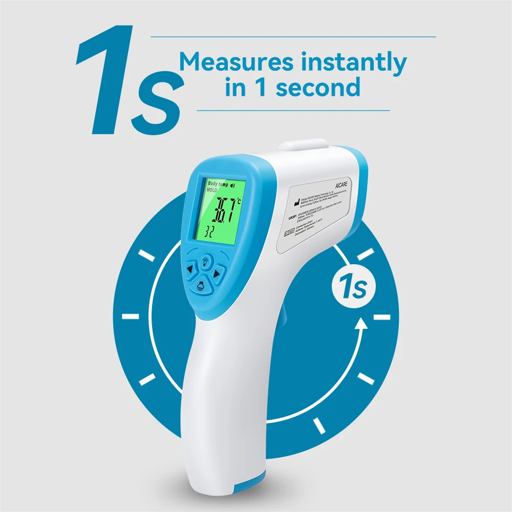 AICARE Digital Infrared Forehead Thermometer Electronic Non-Contact for Baby Adults Body Medical Fever Measure Tool Outdoor Home