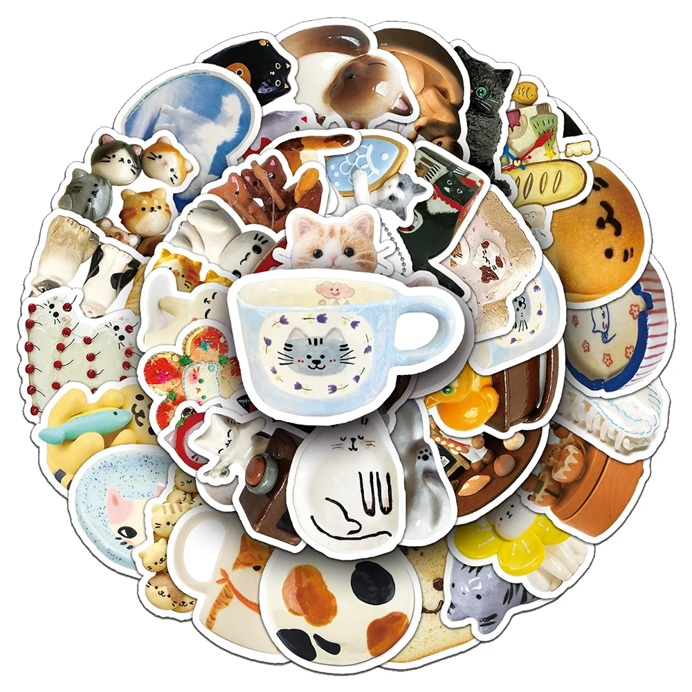 

10/30/50pcs Creative Cartoon Cat Graffiti Stickers Aesthetic Decal for Kid Toy DIY Guitar Stationery Suitcase Cute Vinyl Sticker