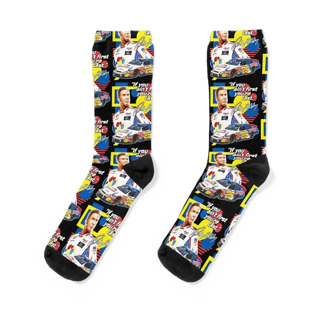 Ricky Bobby // If You Ain't First You're Last Racing Design Socks gift Stockings compression Designer Man Socks Women's