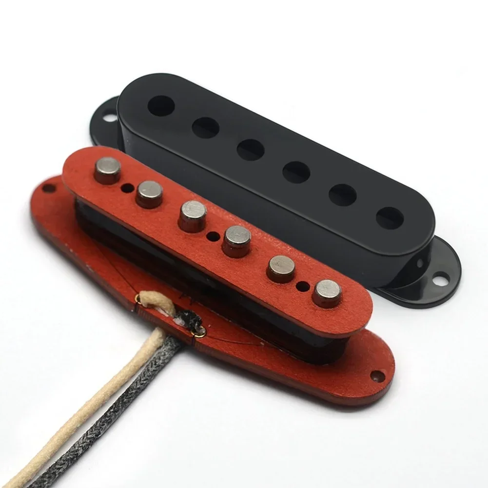Single Coil Pickup 50/52mm Middle/Neck/Bridge Magnets Pickup With Red Fiber Bobbins For Alnico 5 Electric Guitar ST Style Parts