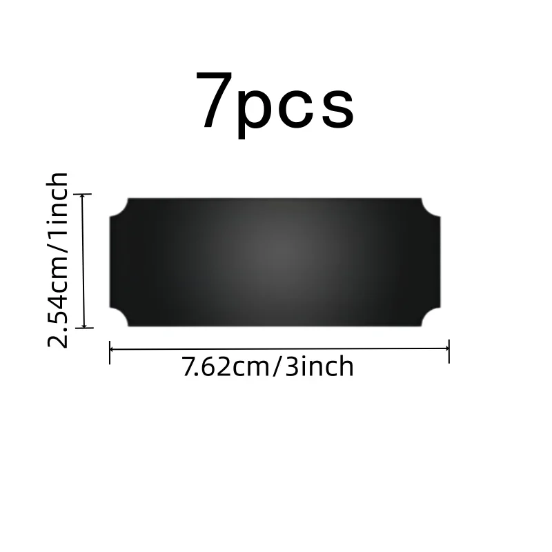 7 pcs Adhesive Name Plates, Black Finish Surface, Meeting Table Signs School Classroom ID, Self-Adhesive Backing